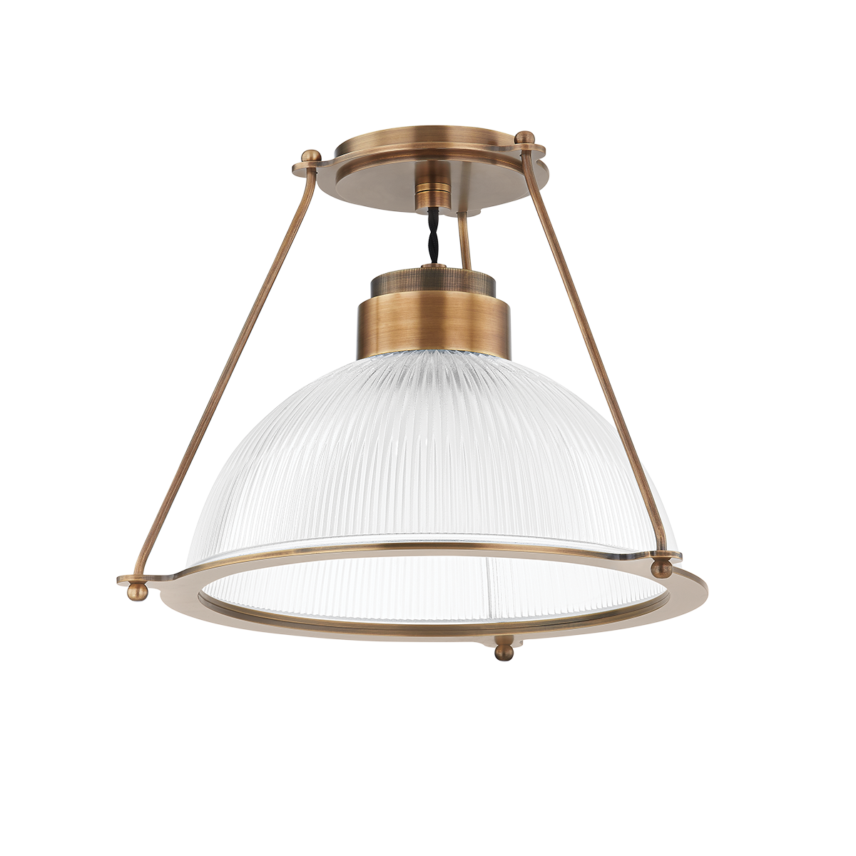 Glint 1Lt Semi Flush Mount - Patina Brass