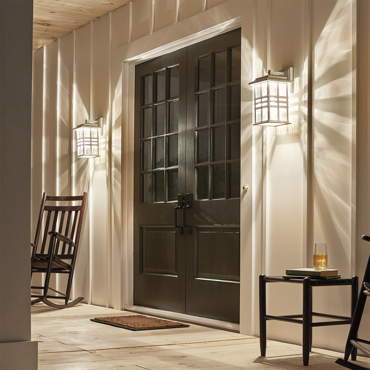 Beacon Square Small/Medium Wall Lantern – Olde Bronze/White Finish - Cusack Lighting