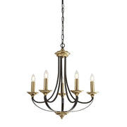 Belfry 5/9 Lt Ceiling Pendant - Dark Bronze & Brass