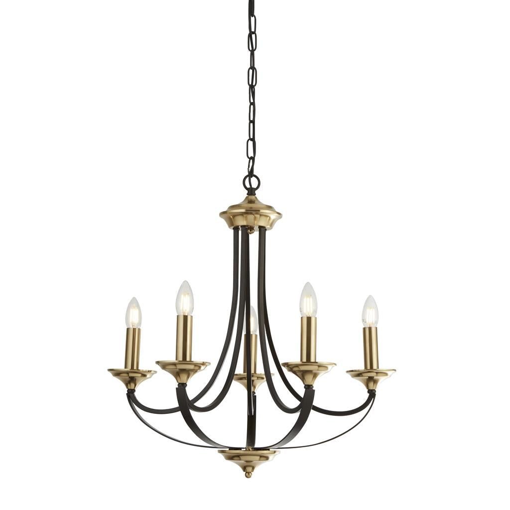Belfry 5/9 Lt Ceiling Pendant - Dark Bronze & Brass