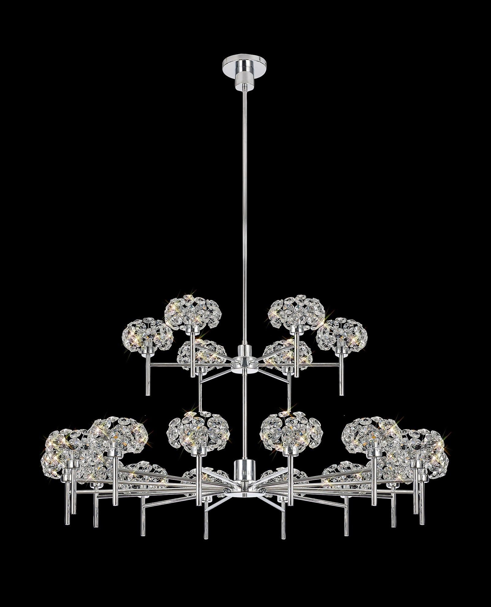 Cassis/Sophia 20 Light G9 2-Tier Light With Polished Chrome And Crystal Shade