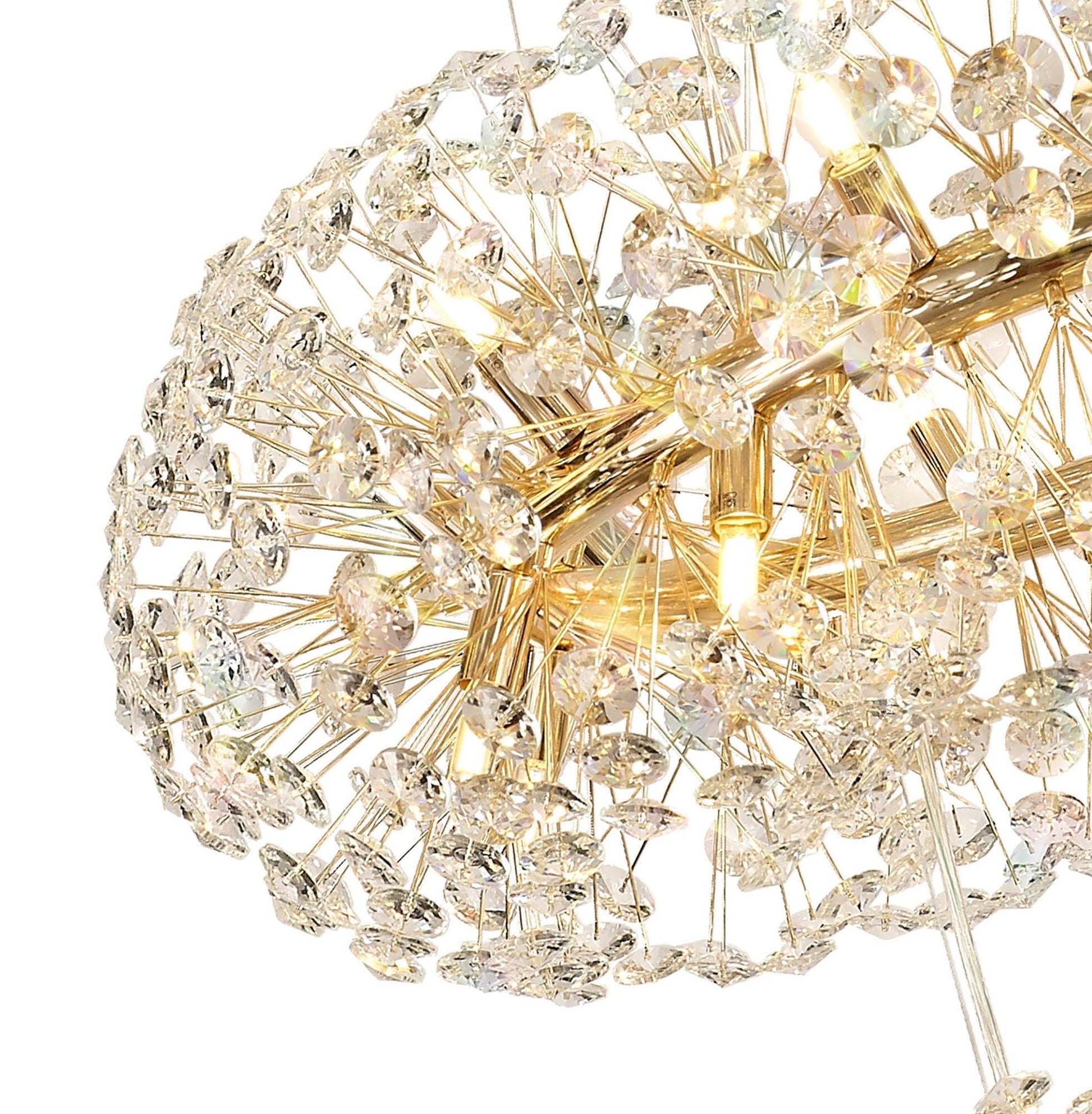 Sophia 3 Tier Pendant 58 Light G9 French Chrome/Gold/Crystal, Item Weight: 30.2kg
