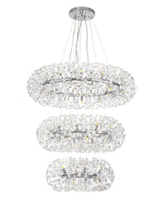 Sophia 3 Tier Pendant 58 Light G9 French Chrome/Gold/Crystal, Item Weight: 30.2kg