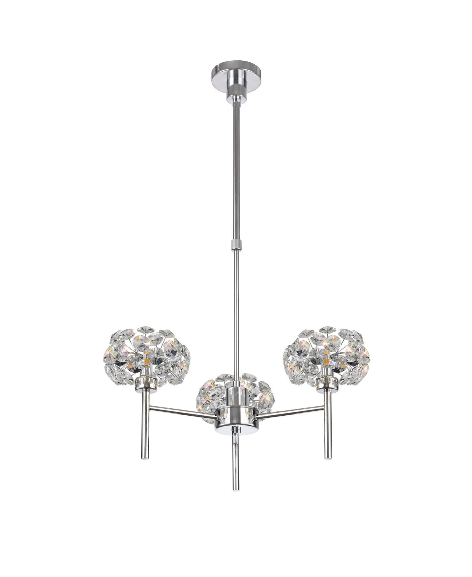 Cassis/Sophia 3 Light G9 Telescopic Light With Polished Chrome And Crystal Shade