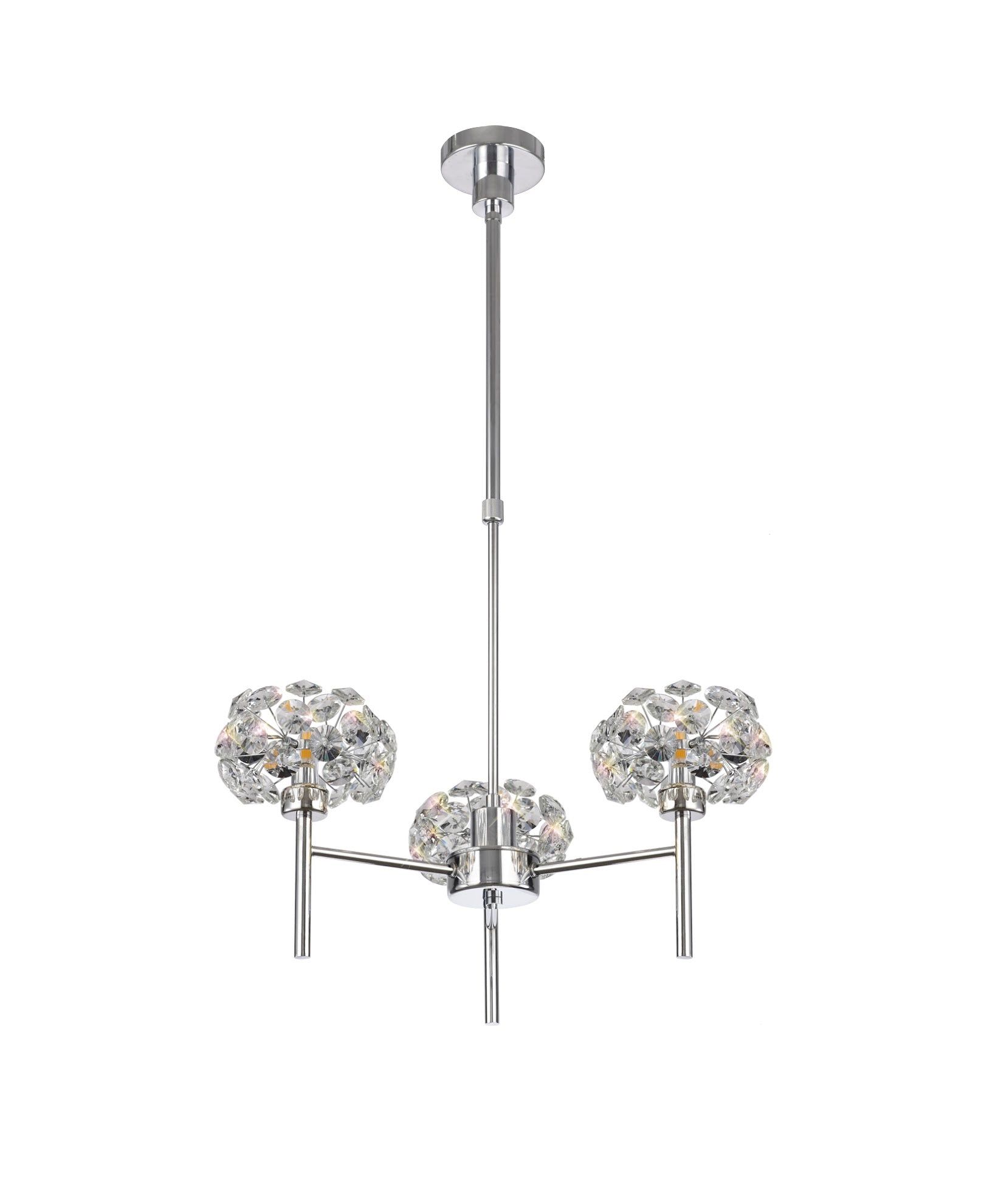 Cassis/Sophia 3 Light G9 Telescopic Light With Polished Chrome And Crystal Shade