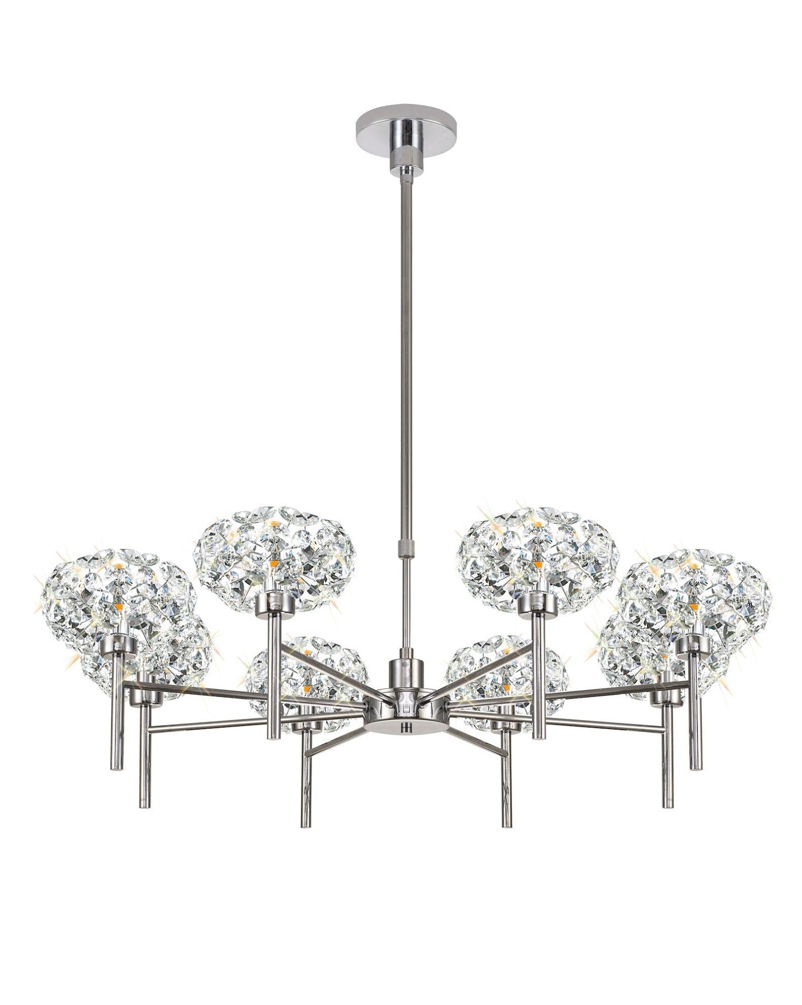 Cassis/Sophia 8 Light G9 Telescopic Light With Polished Chrome And Crystal Shade