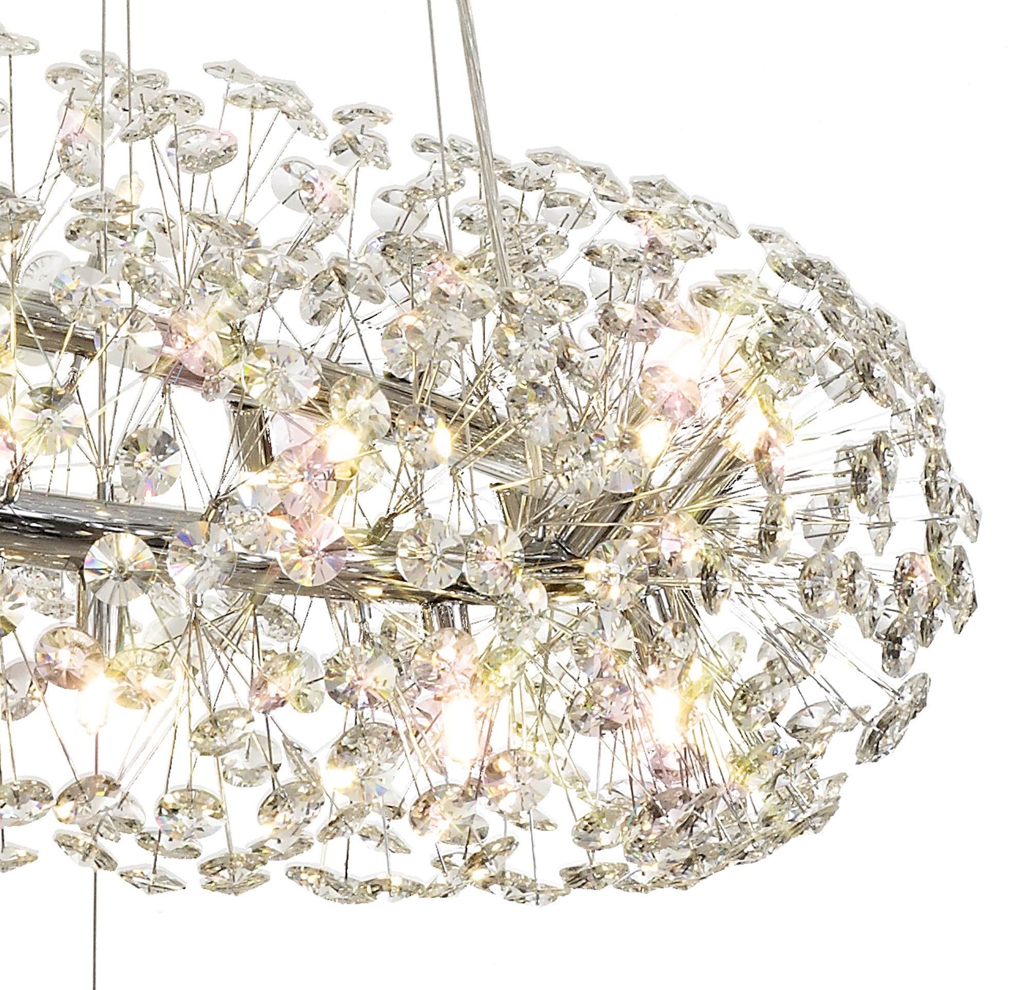 Sophia 3 Tier Pendant 74 Light G9 French Gold/Crystal, Polished Chrome/Crystal, Item Weight: 37.6kg