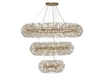 Sophia 3 Tier Pendant 74 Light G9 French Gold/Crystal, Polished Chrome/Crystal, Item Weight: 37.6kg