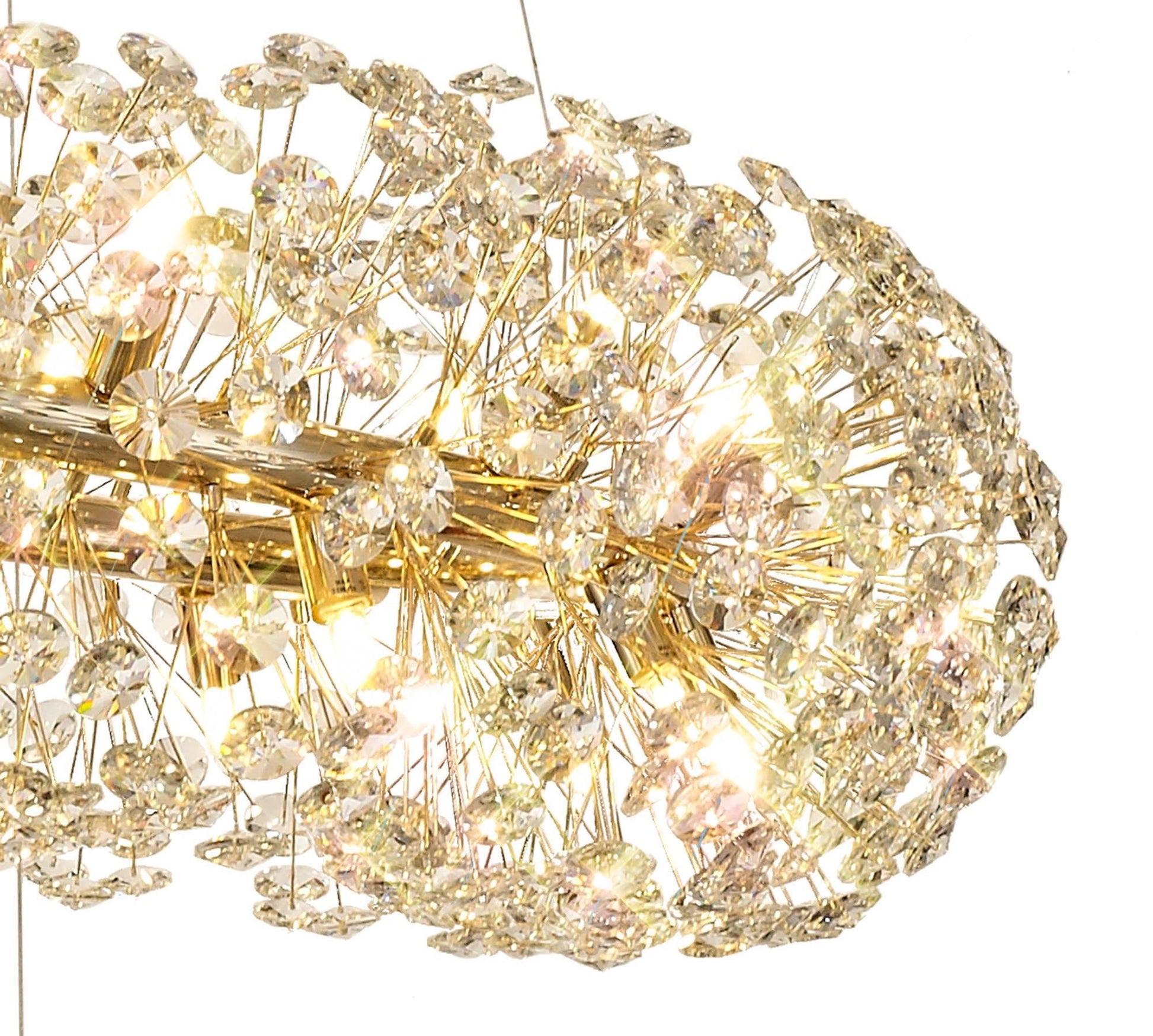 Sophia 3 Tier Pendant 74 Light G9 French Gold/Crystal, Polished Chrome/Crystal, Item Weight: 37.6kg