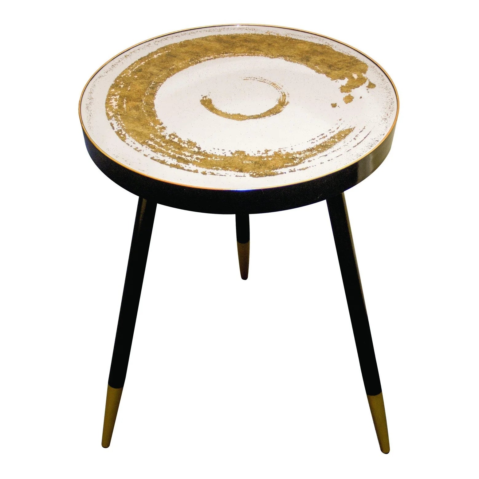 Bellatrix Side Table - Mirrored Top Table with Gold Finish
