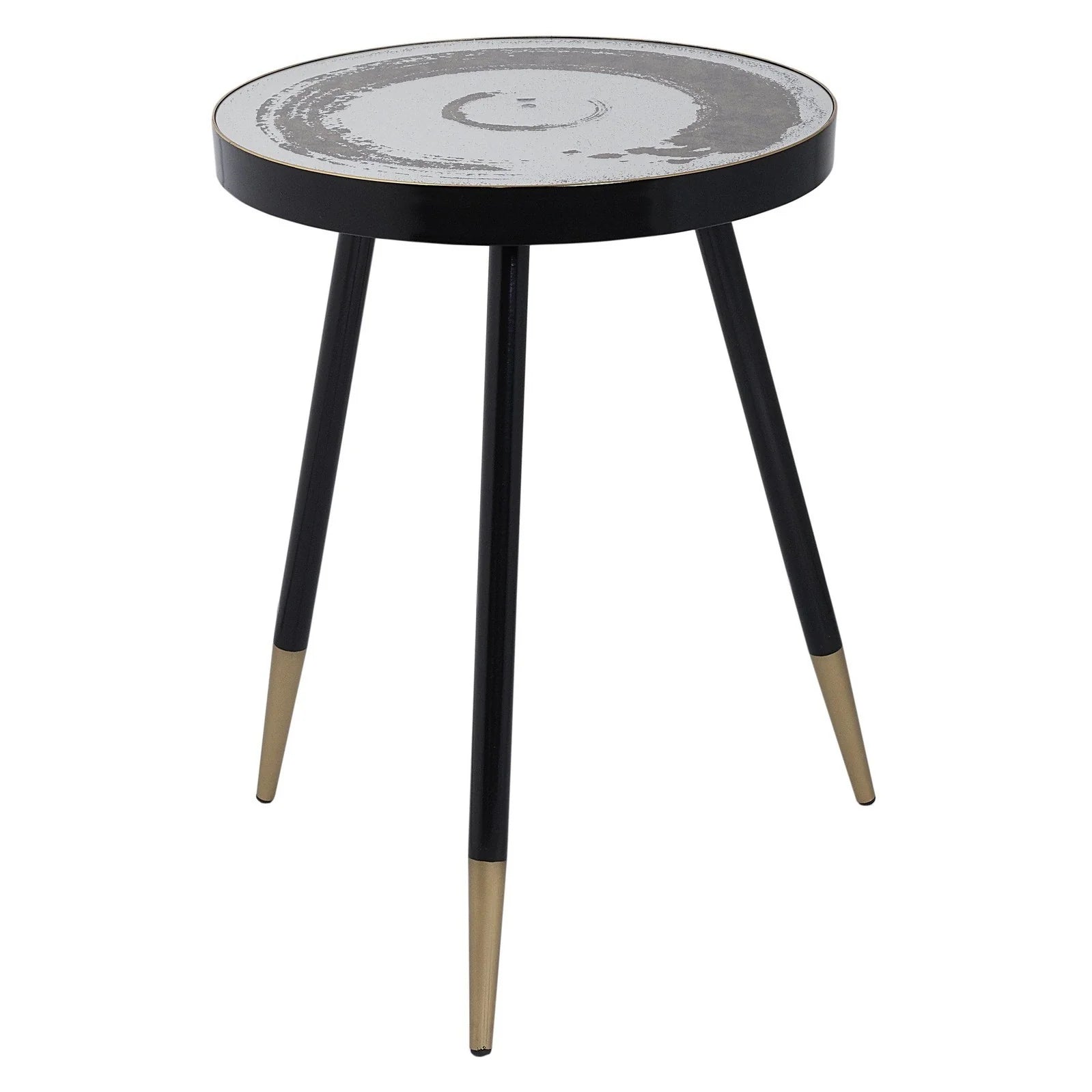 Bellatrix Side Table - Mirrored Top Table with Gold Finish