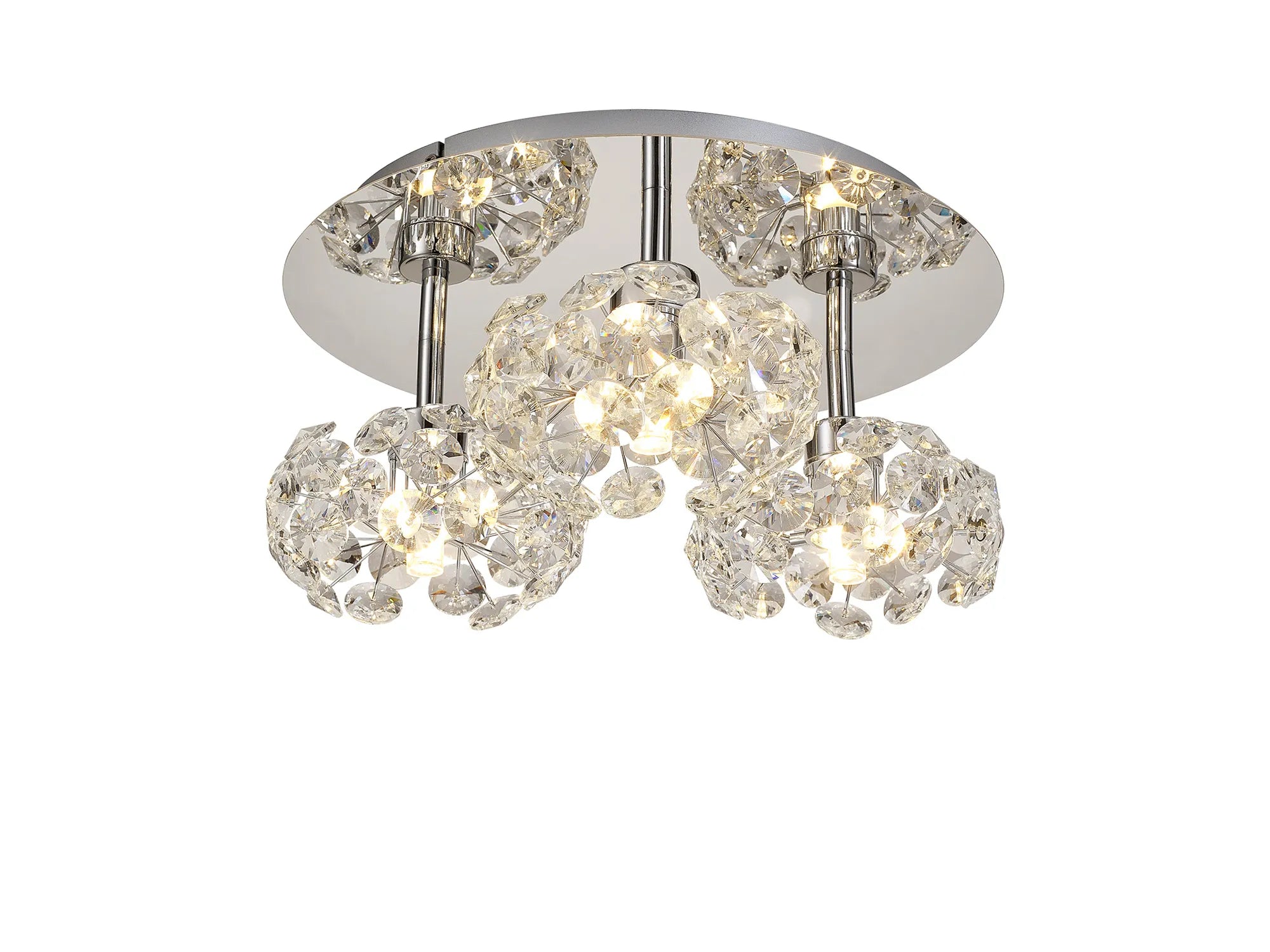 Sophia 3/5/13Lt Flush Ceiling Light- Gold/ Chrome/ Black Finishes