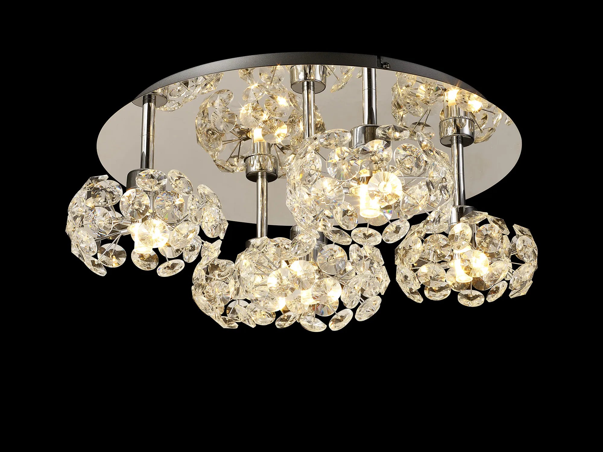 Sophia 3/5/13Lt Flush Ceiling Light- Gold/ Chrome/ Black Finishes