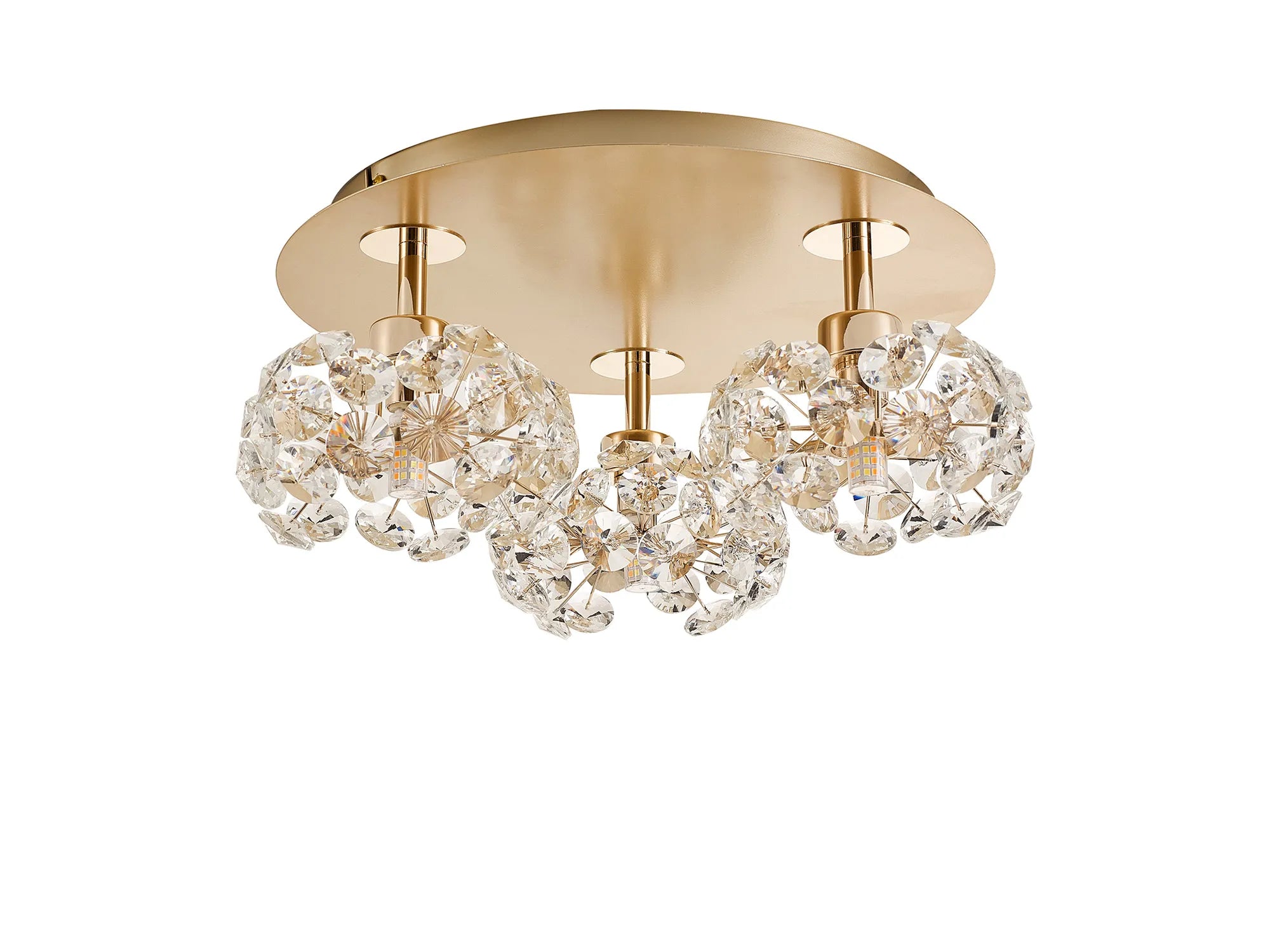 Sophia 3/5/13Lt Flush Ceiling Light- Gold/ Chrome/ Black Finishes