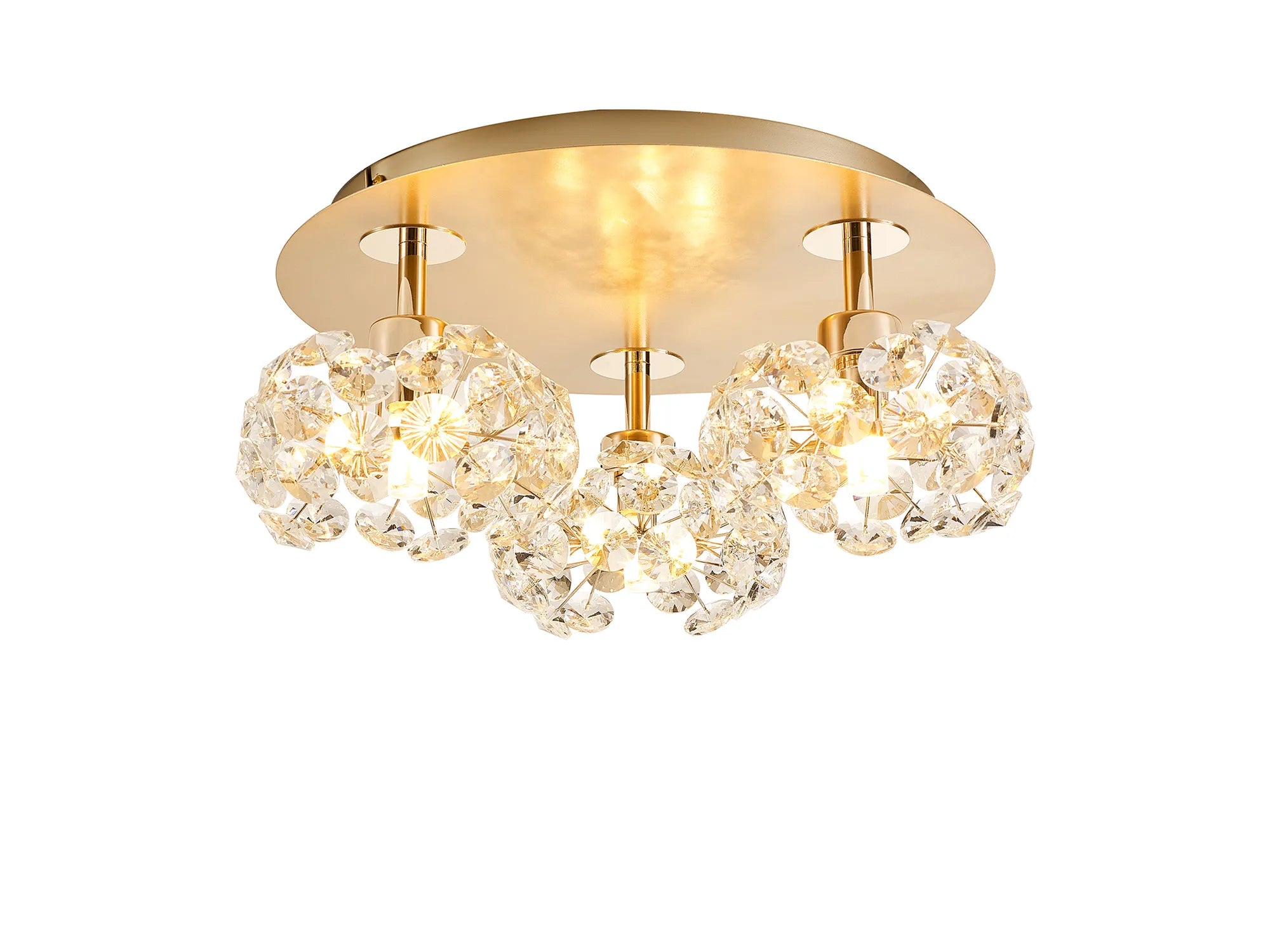 Sophia 3/5/13Lt Flush Ceiling Light- Gold/ Chrome/ Black Finishes