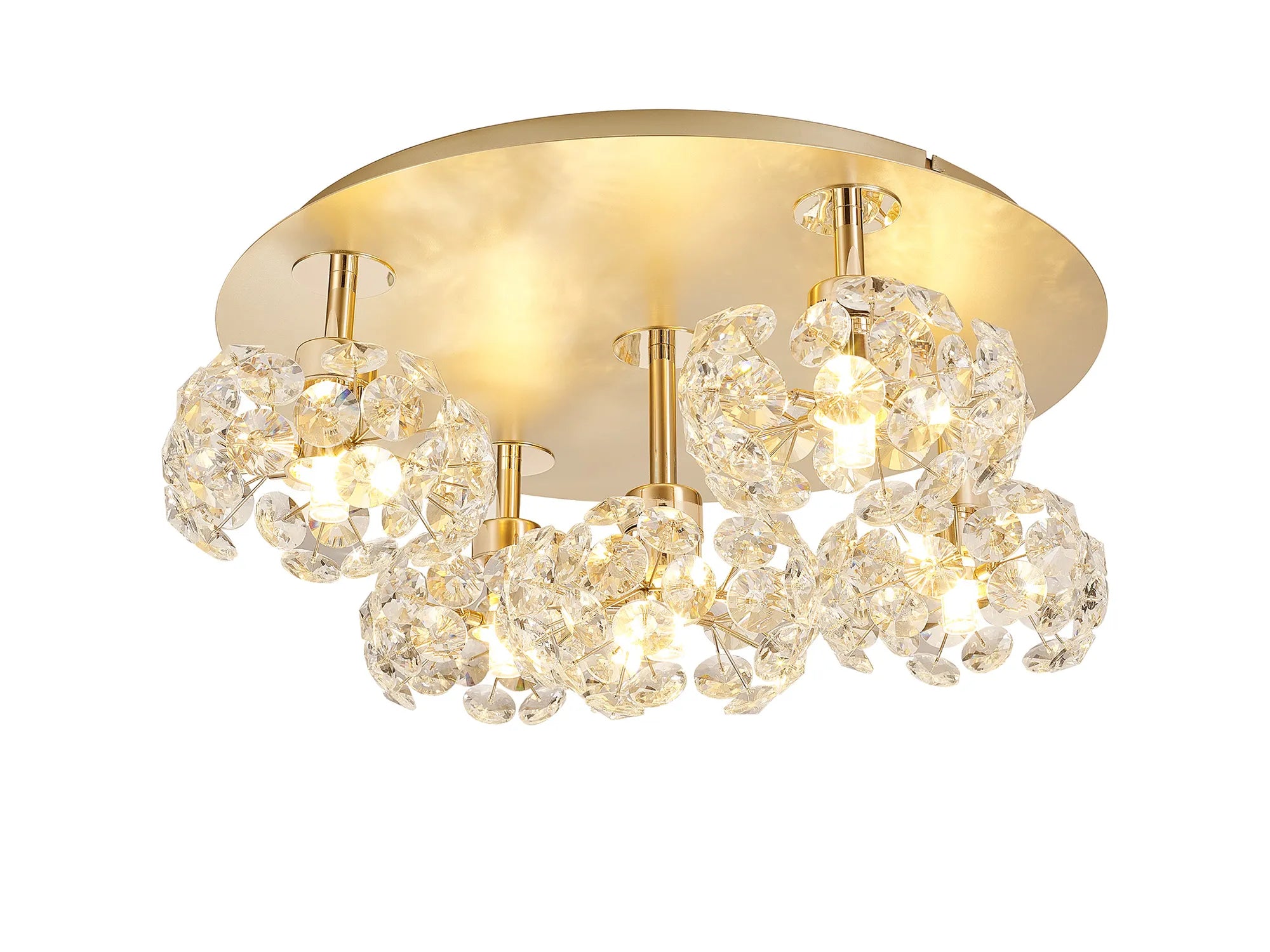 Sophia 3/5/13Lt Flush Ceiling Light- Gold/ Chrome/ Black Finishes