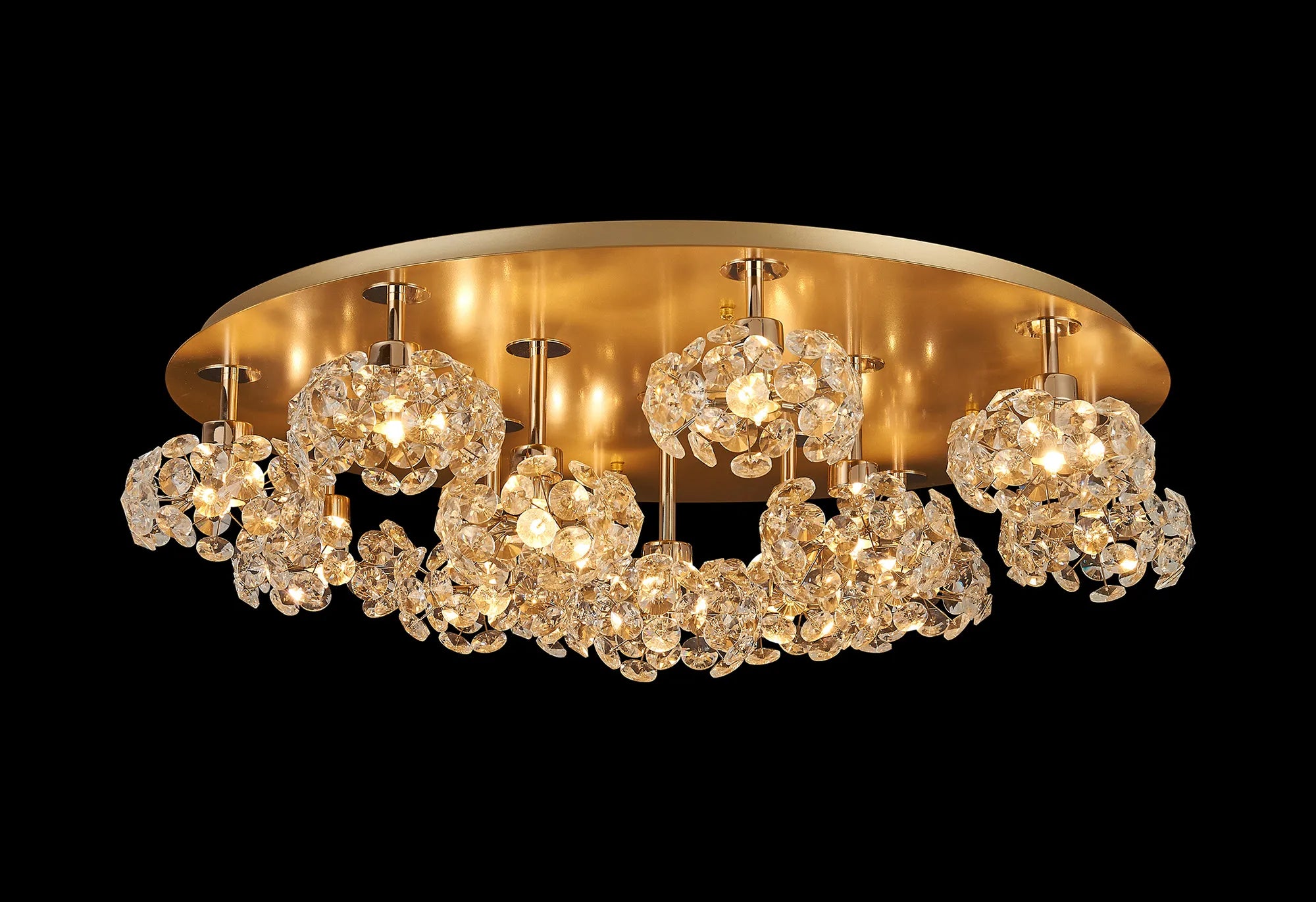 Sophia 3/5/13Lt Flush Ceiling Light- Gold/ Chrome/ Black Finishes