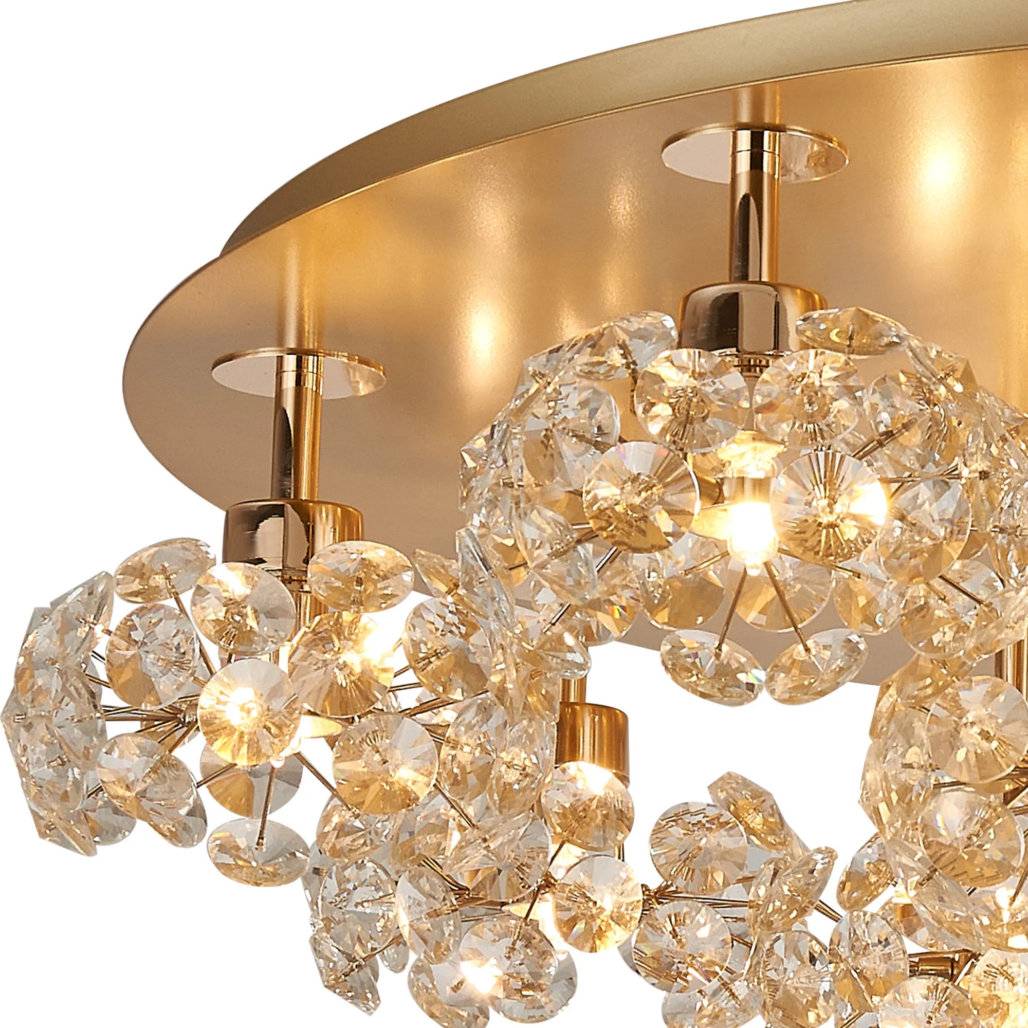 Sophia 3/5/13Lt Flush Ceiling Light- Gold/ Chrome/ Black Finishes