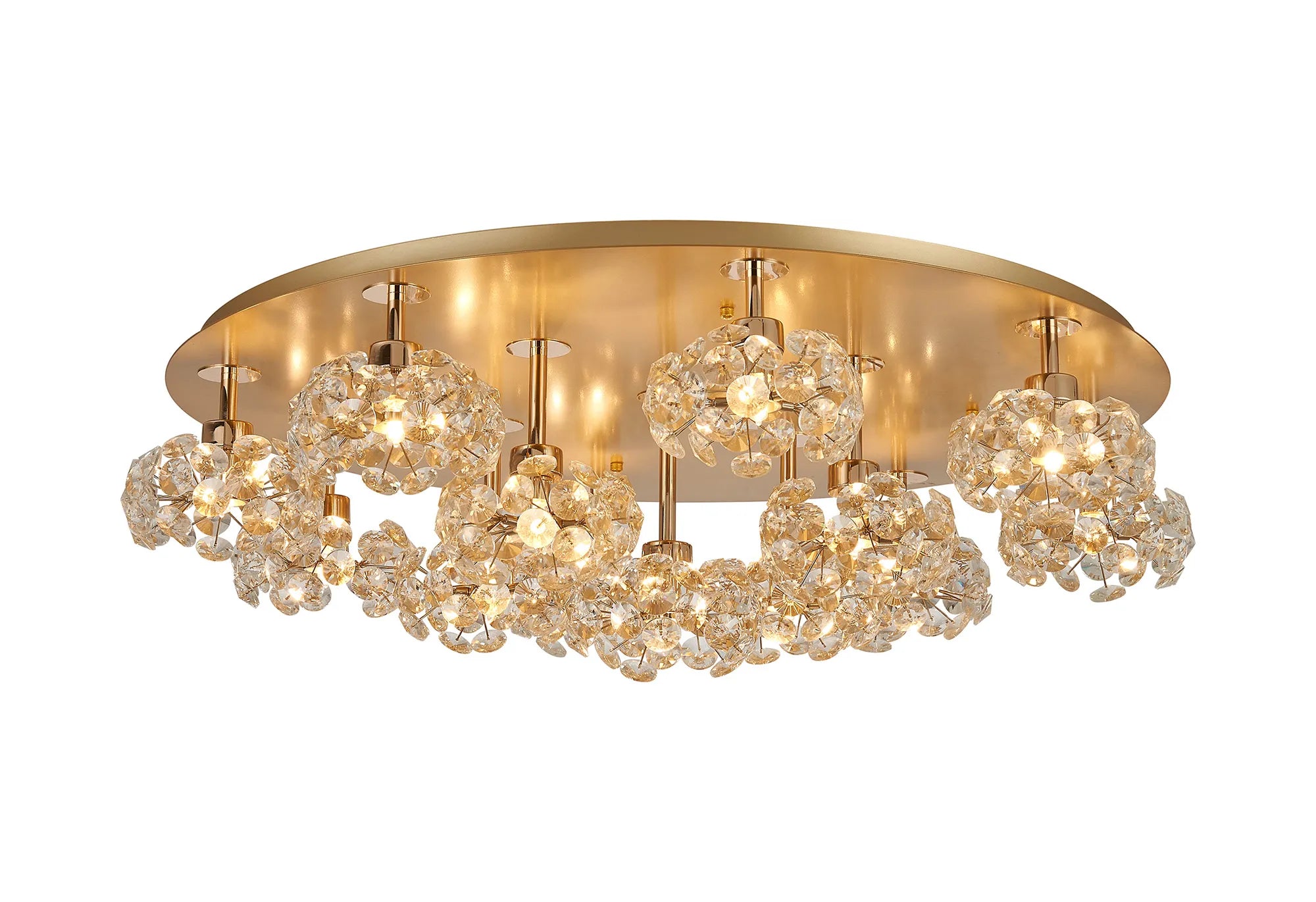 Sophia 3/5/13Lt Flush Ceiling Light- Gold/ Chrome/ Black Finishes