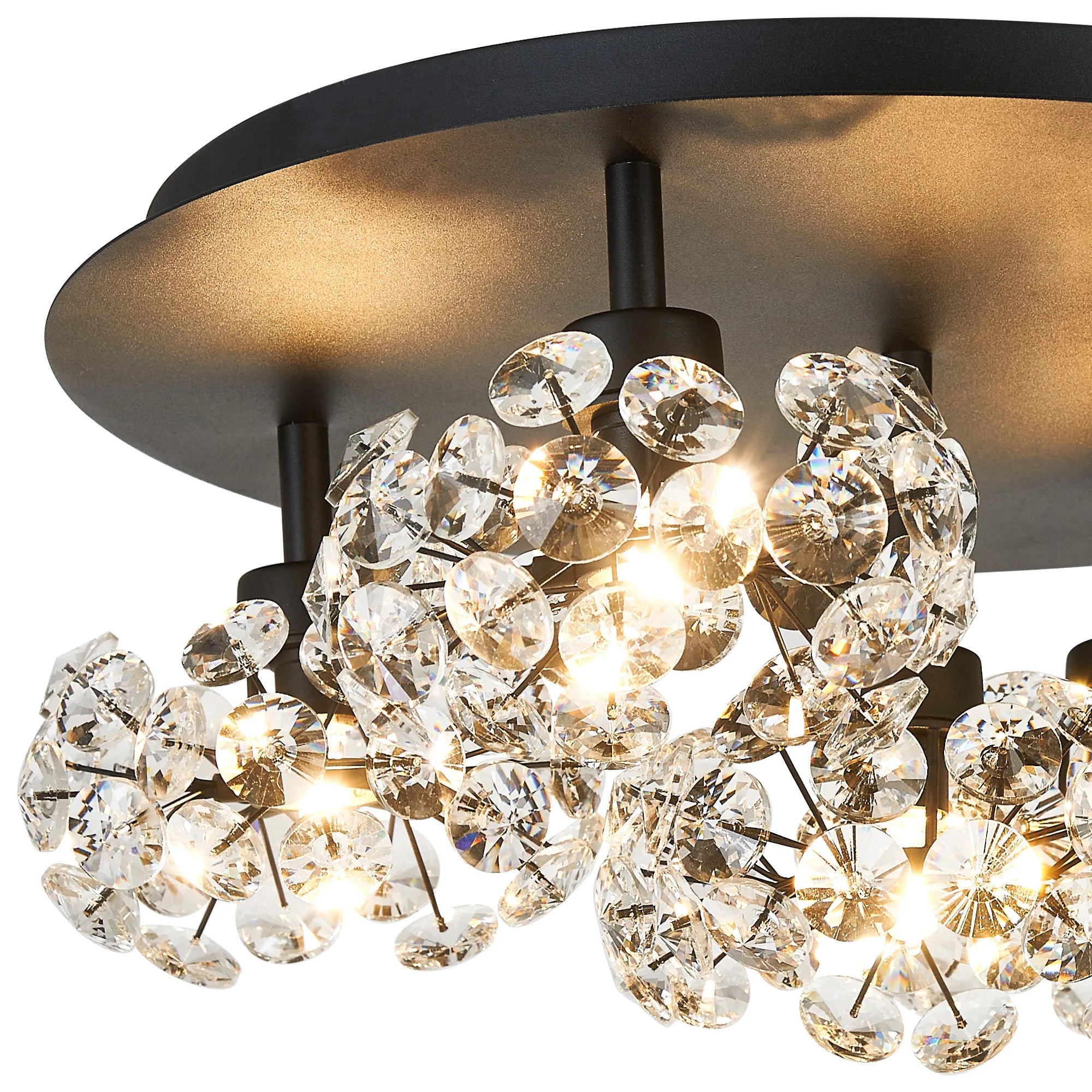 Sophia 3/5/13Lt Flush Ceiling Light- Gold/ Chrome/ Black Finishes