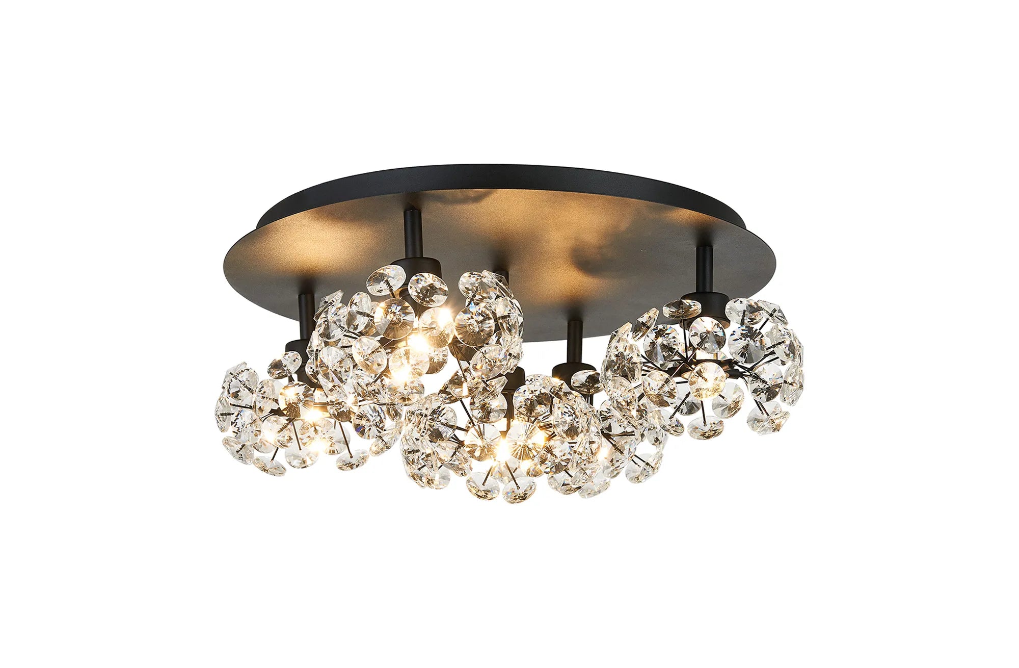 Sophia 3/5/13Lt Flush Ceiling Light- Gold/ Chrome/ Black Finishes