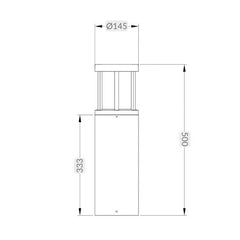 Benson IP54 Anthracite Bollard - Small and Large