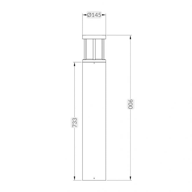 Benson IP54 Anthracite Bollard - Small and Large