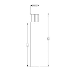 Benson IP54 Anthracite Bollard - Small and Large