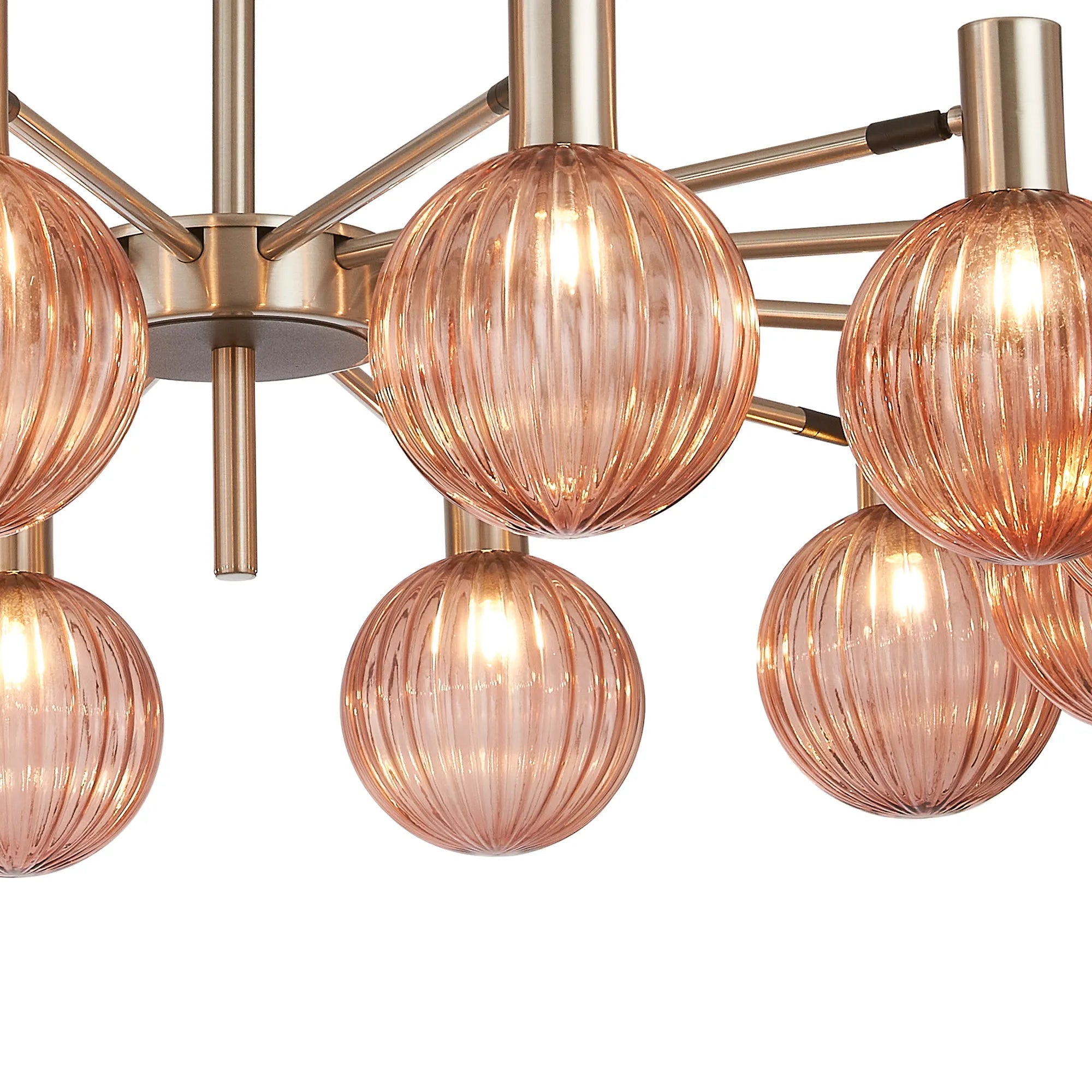 Brantley 8Lt/12Lt  Fixed Pendant/Semi Flush Light Adjustable Arms G9- Various Finishes
