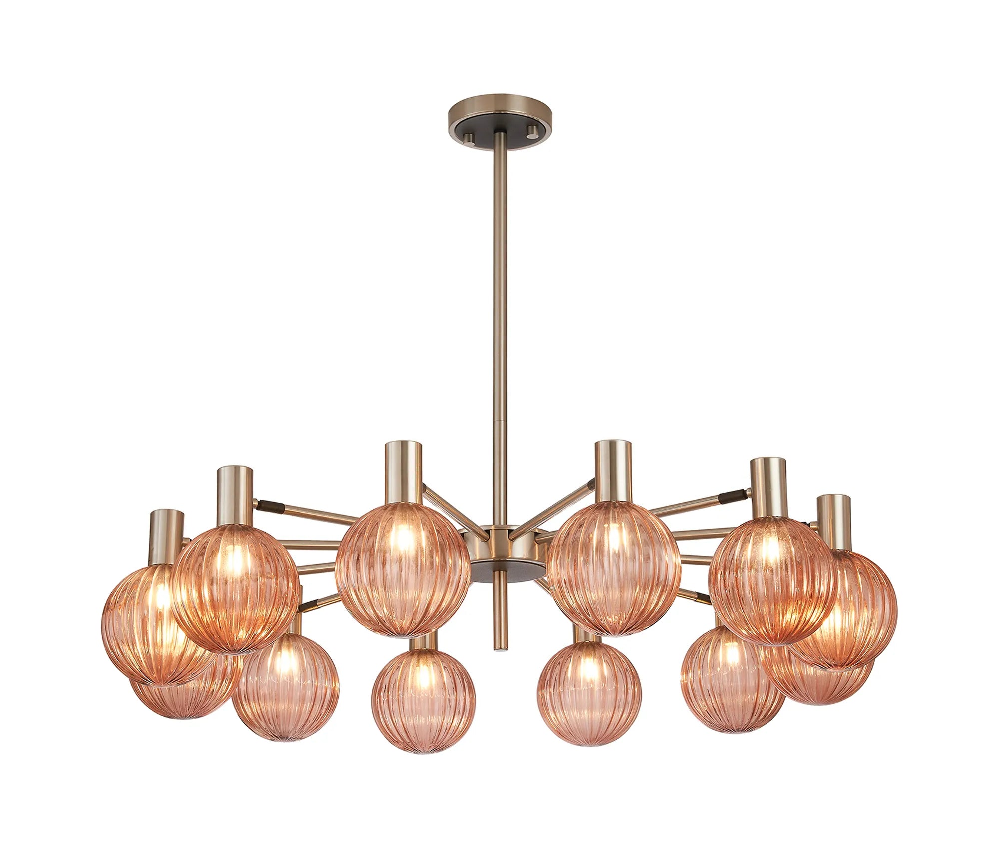 Brantley 8Lt/12Lt  Fixed Pendant/Semi Flush Light Adjustable Arms G9- Various Finishes