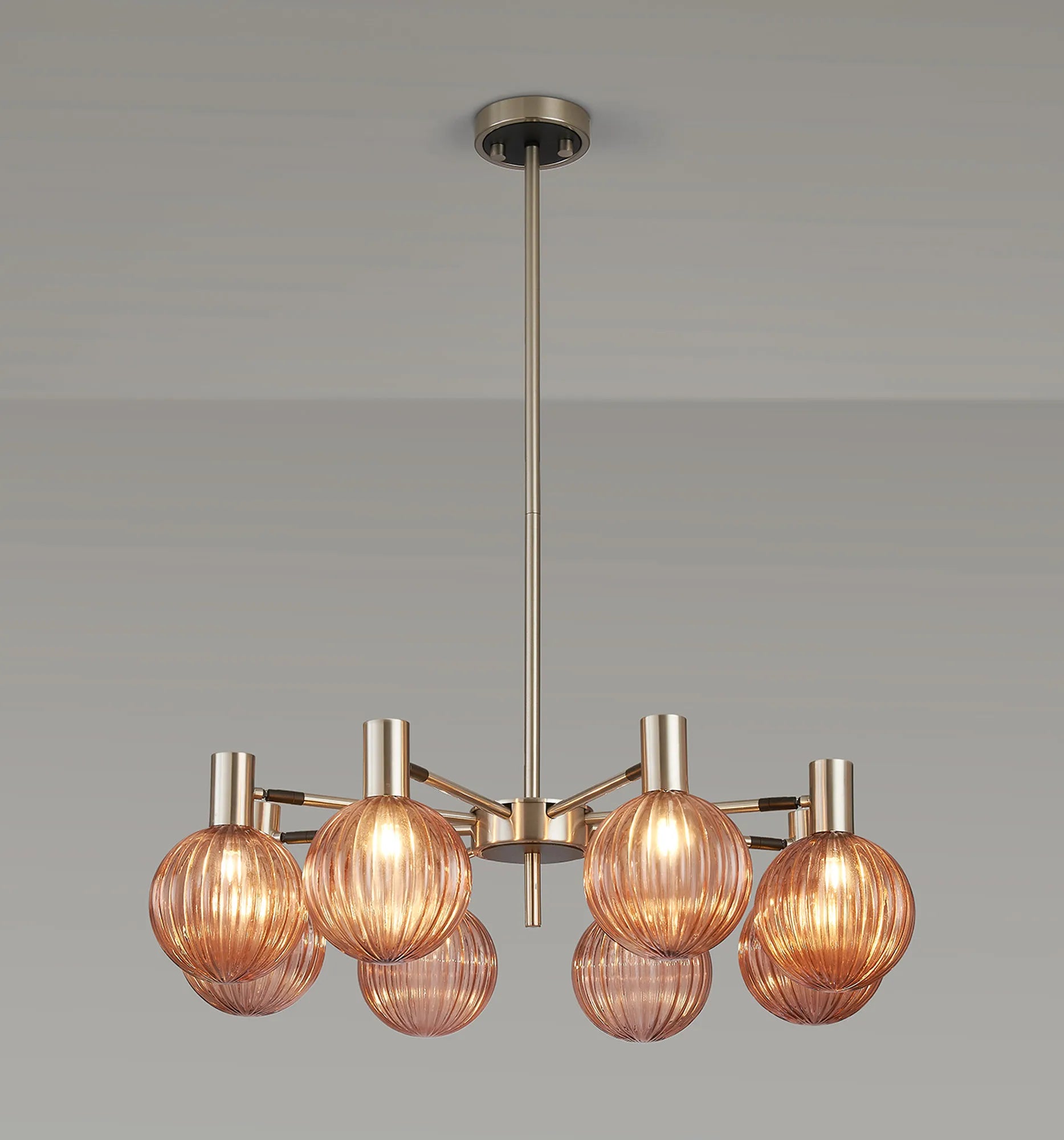 Brantley 8Lt/12Lt  Fixed Pendant/Semi Flush Light Adjustable Arms G9- Various Finishes