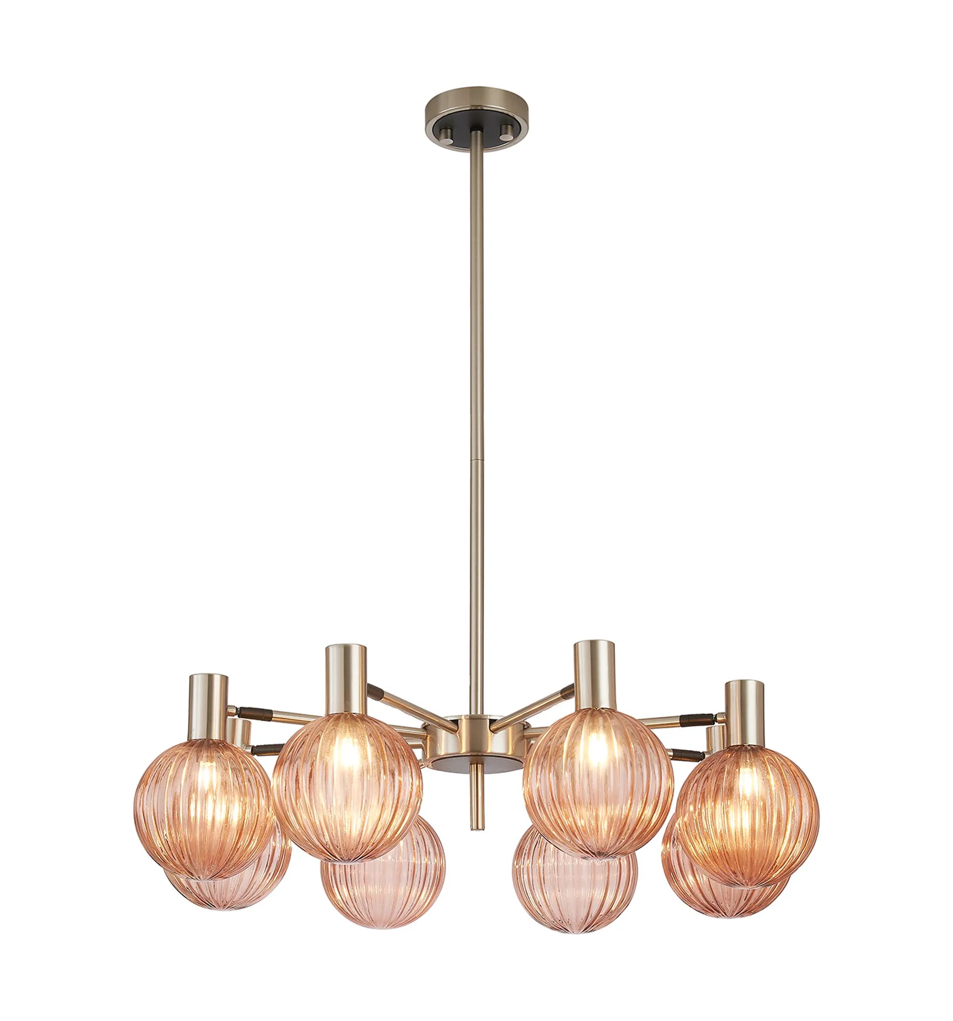 Brantley 8Lt/12Lt  Fixed Pendant/Semi Flush Light Adjustable Arms G9- Various Finishes
