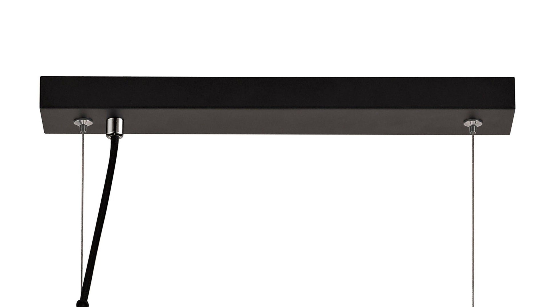 Beres Linear Pendant, 3 Light E27, Black/Clear Glass