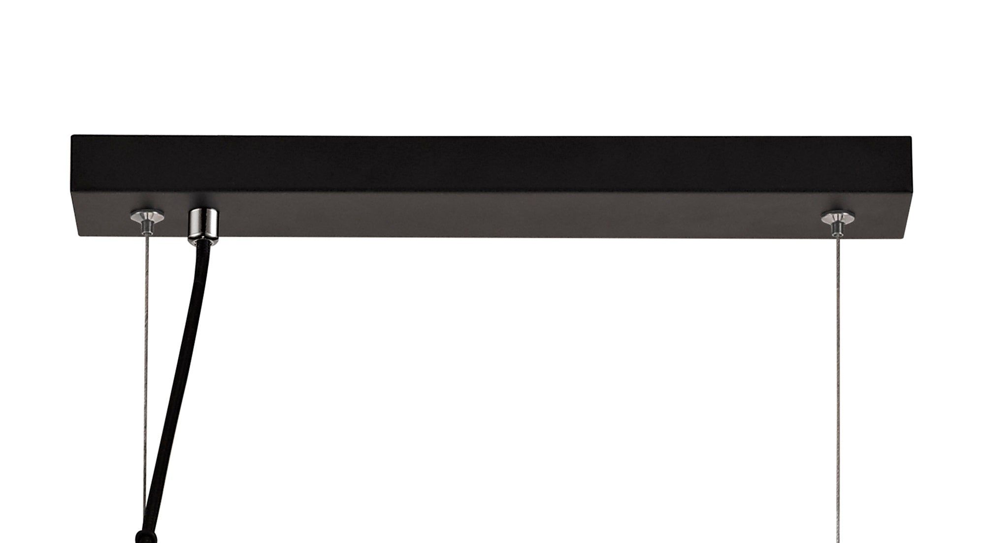 Beres Linear Pendant, 3 Light E27, Black/Clear Glass