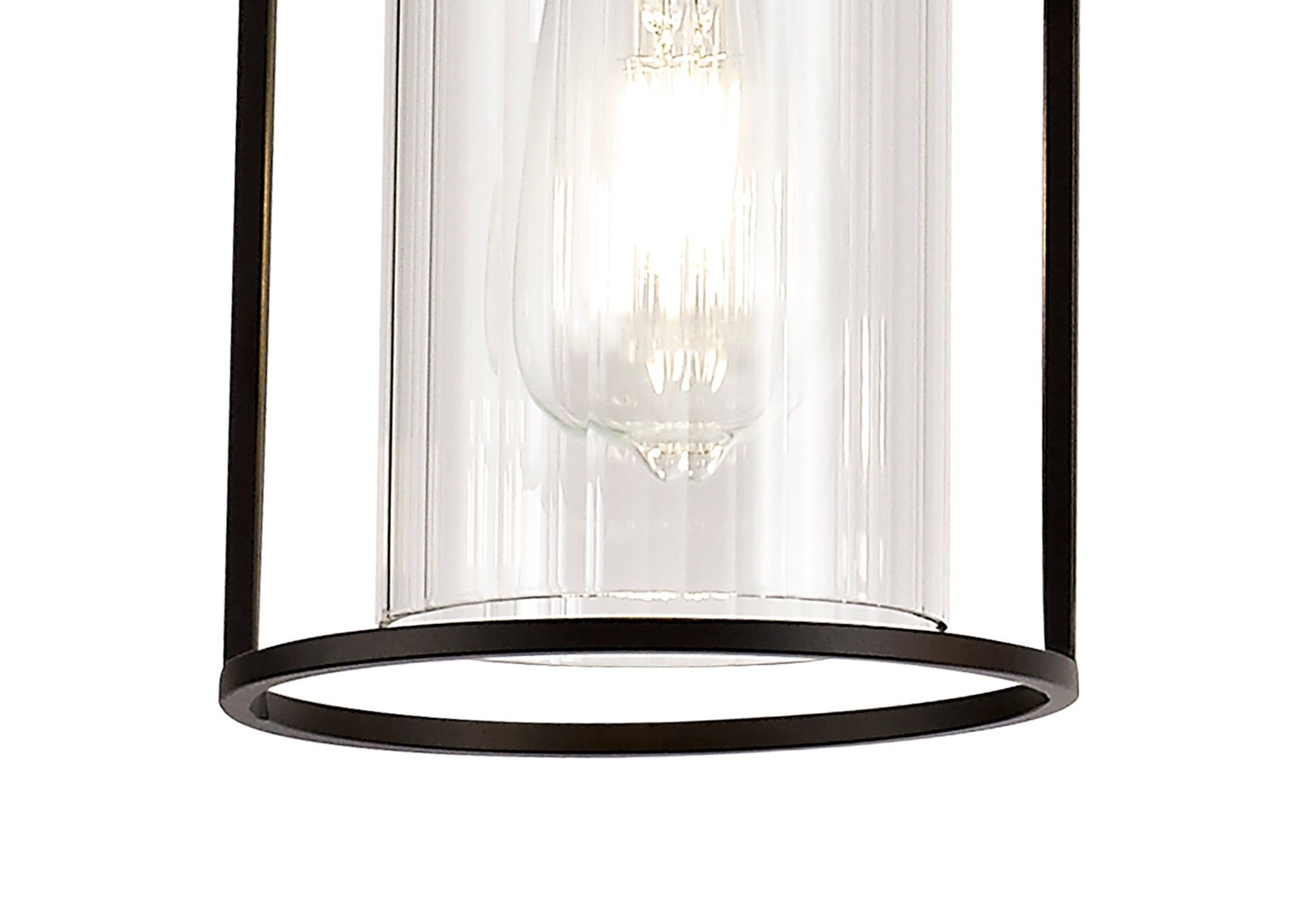 Beres Linear Pendant, 3 Light E27, Black/Clear Glass