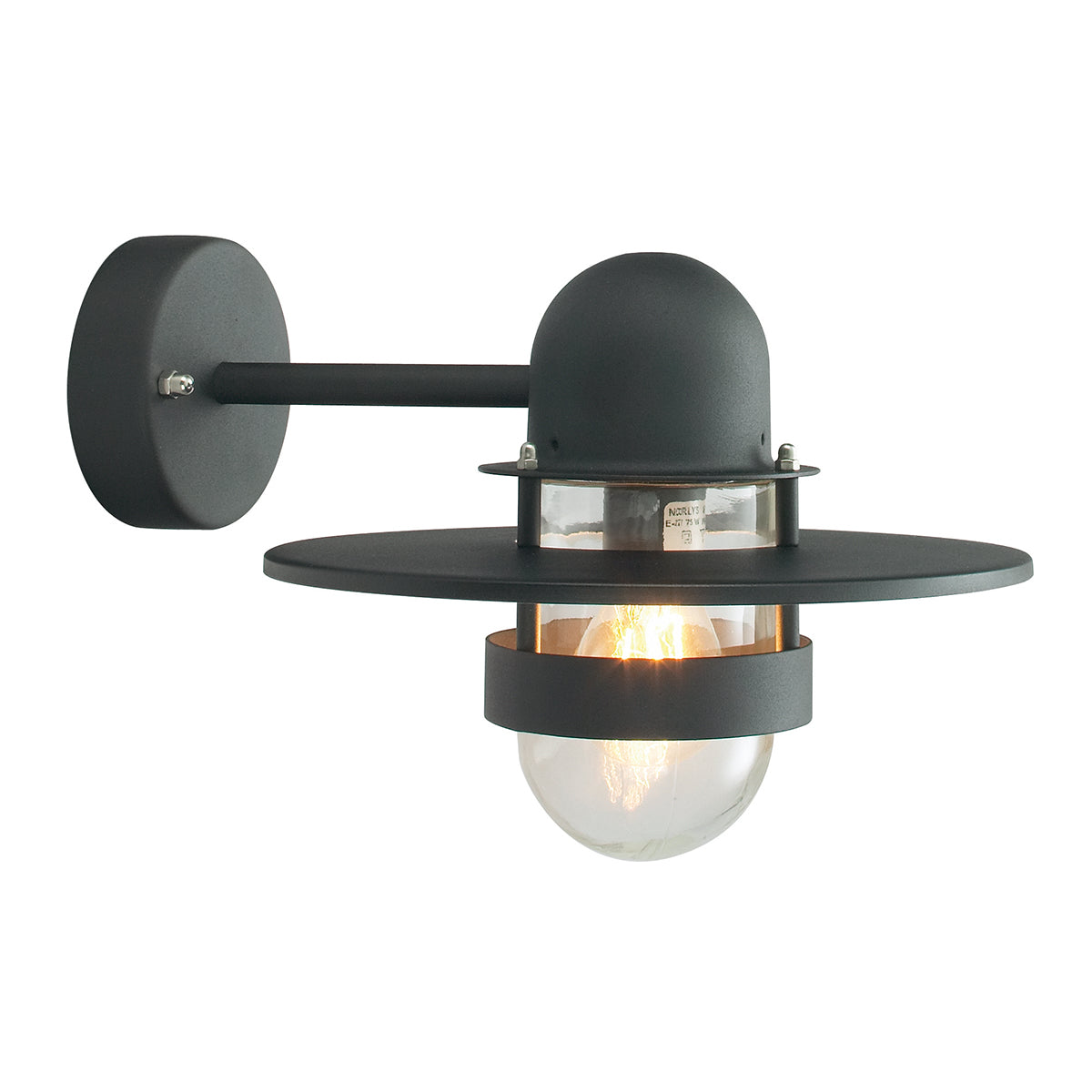 Bergen 1 Light Wall Lantern - Black/Galvanised - Cusack Lighting