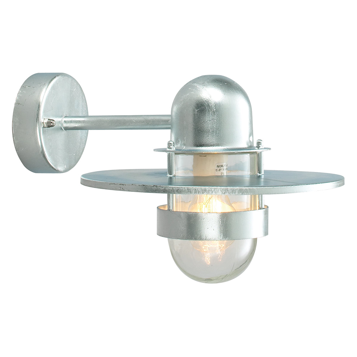 Bergen 1 Light Wall Lantern - Black/Galvanised - Cusack Lighting