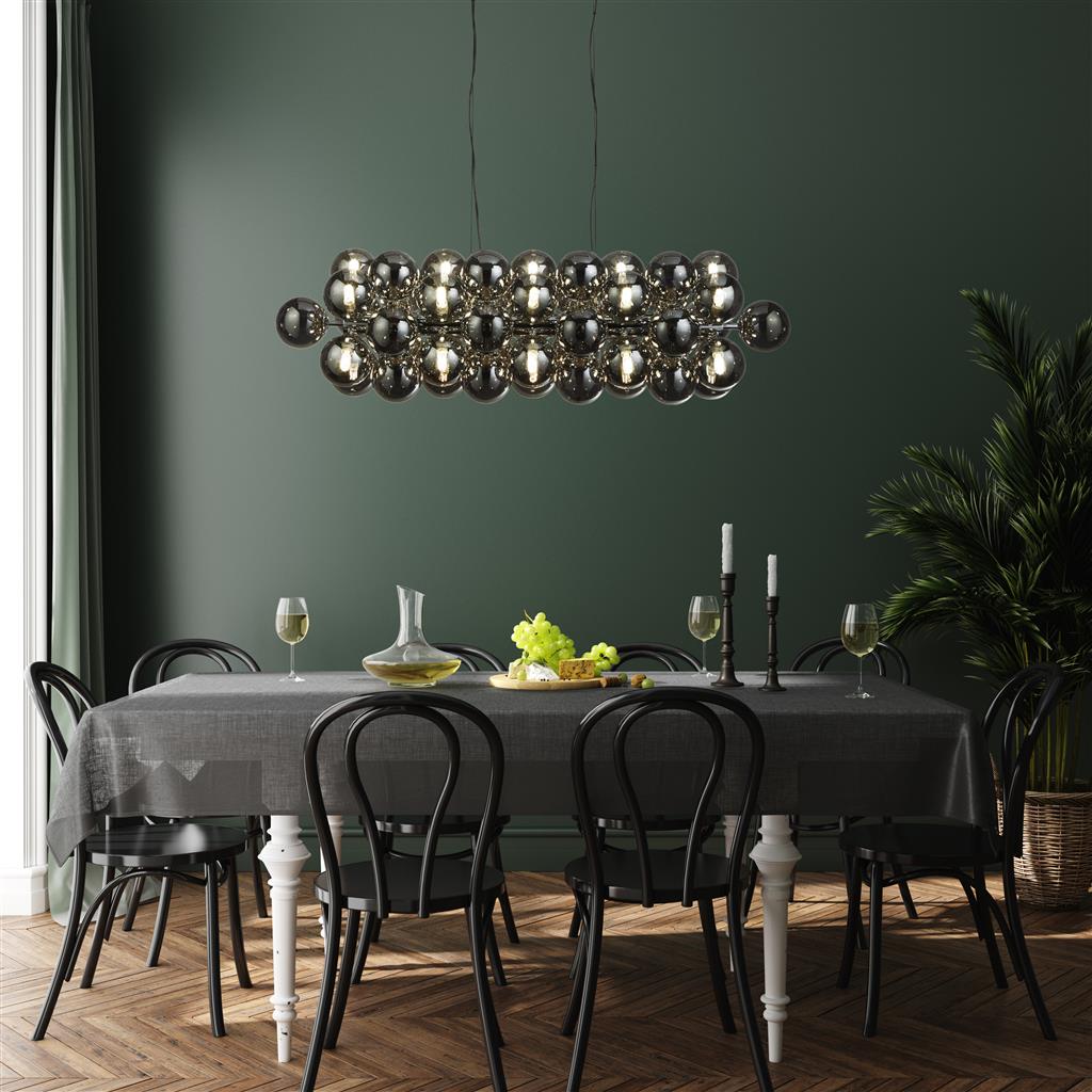 Berry 25Lt Kitchen Light  - Chrome Metal & Smoked Glass