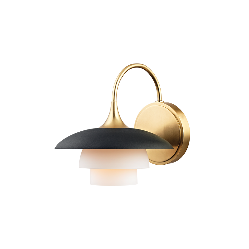 Barron 1Lt Wall Sconce - Aged Brass
