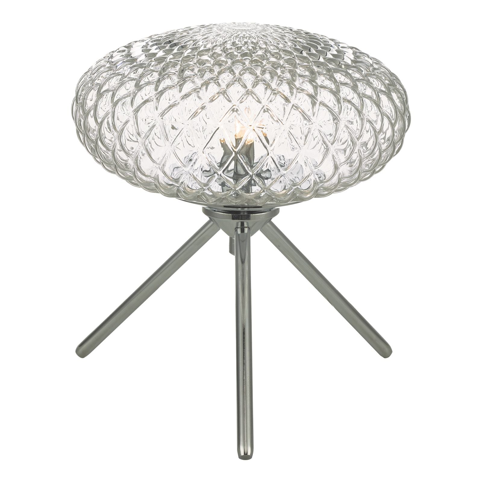 Bibiana Table Lamp Polished Chrome Small Smoked/Clear Glass