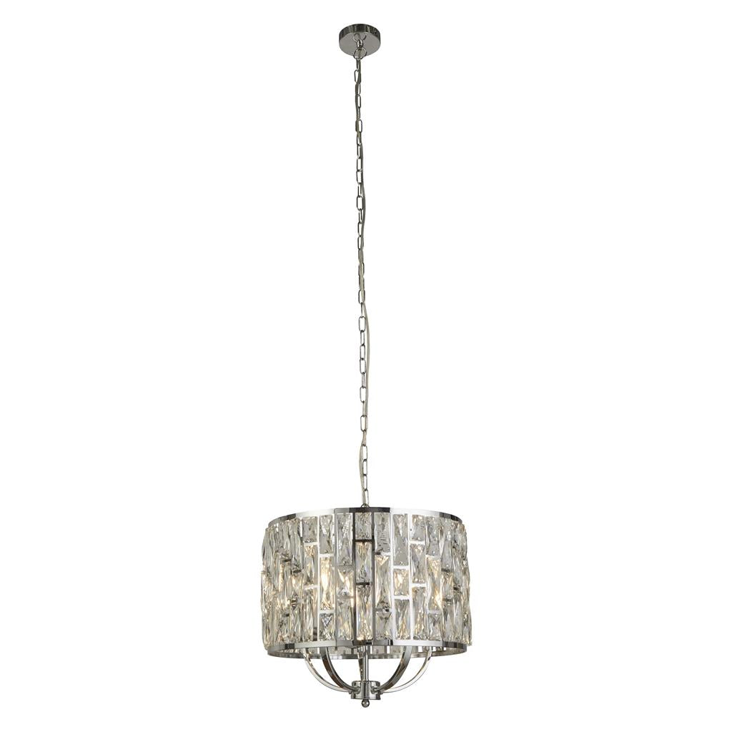Bijou 1/3/5/8Lt Dimmable Pendant  - Chrome & Crystal/ Brass & Champagne