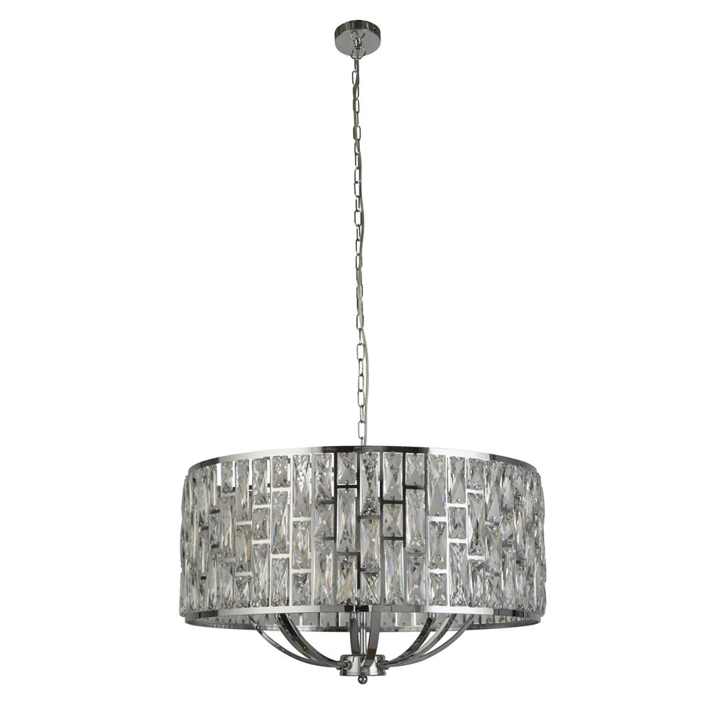 Bijou 1/3/5/8Lt Dimmable Pendant  - Chrome & Crystal/ Brass & Champagne