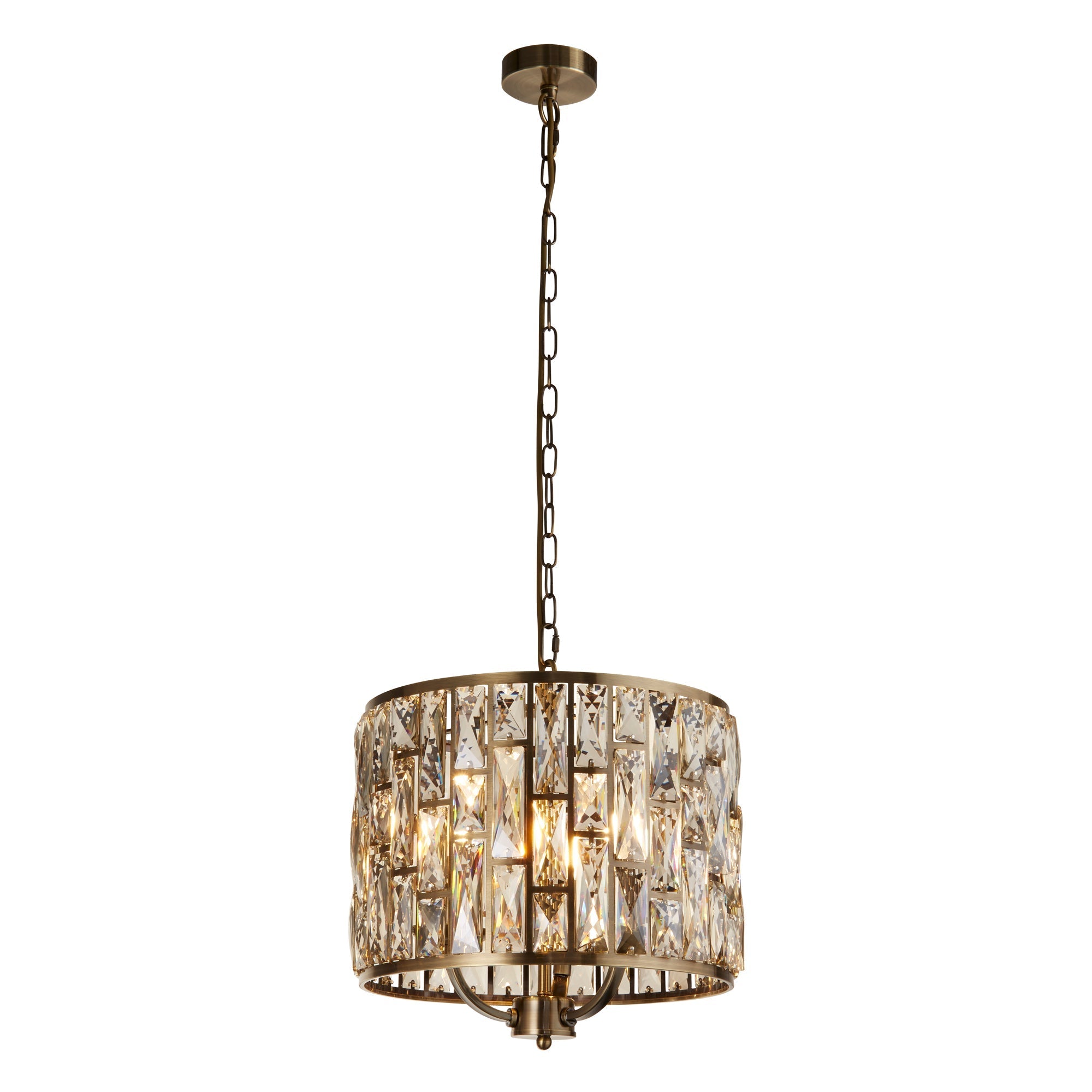 Bijou 1/3/5/8Lt Dimmable Pendant  - Chrome & Crystal/ Brass & Champagne
