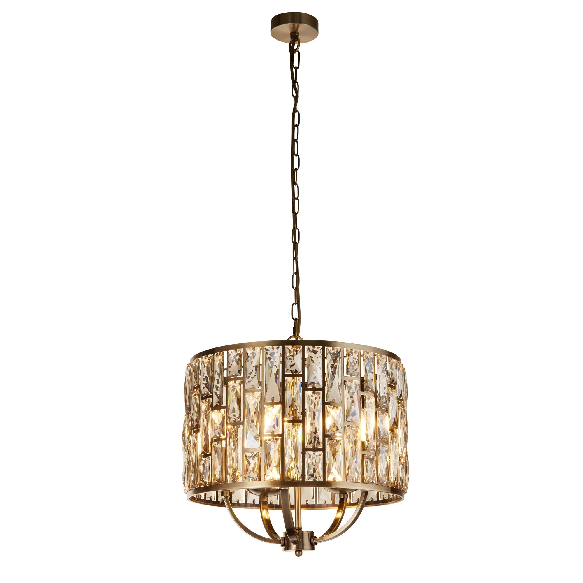 Bijou 1/3/5/8Lt Dimmable Pendant  - Chrome & Crystal/ Brass & Champagne