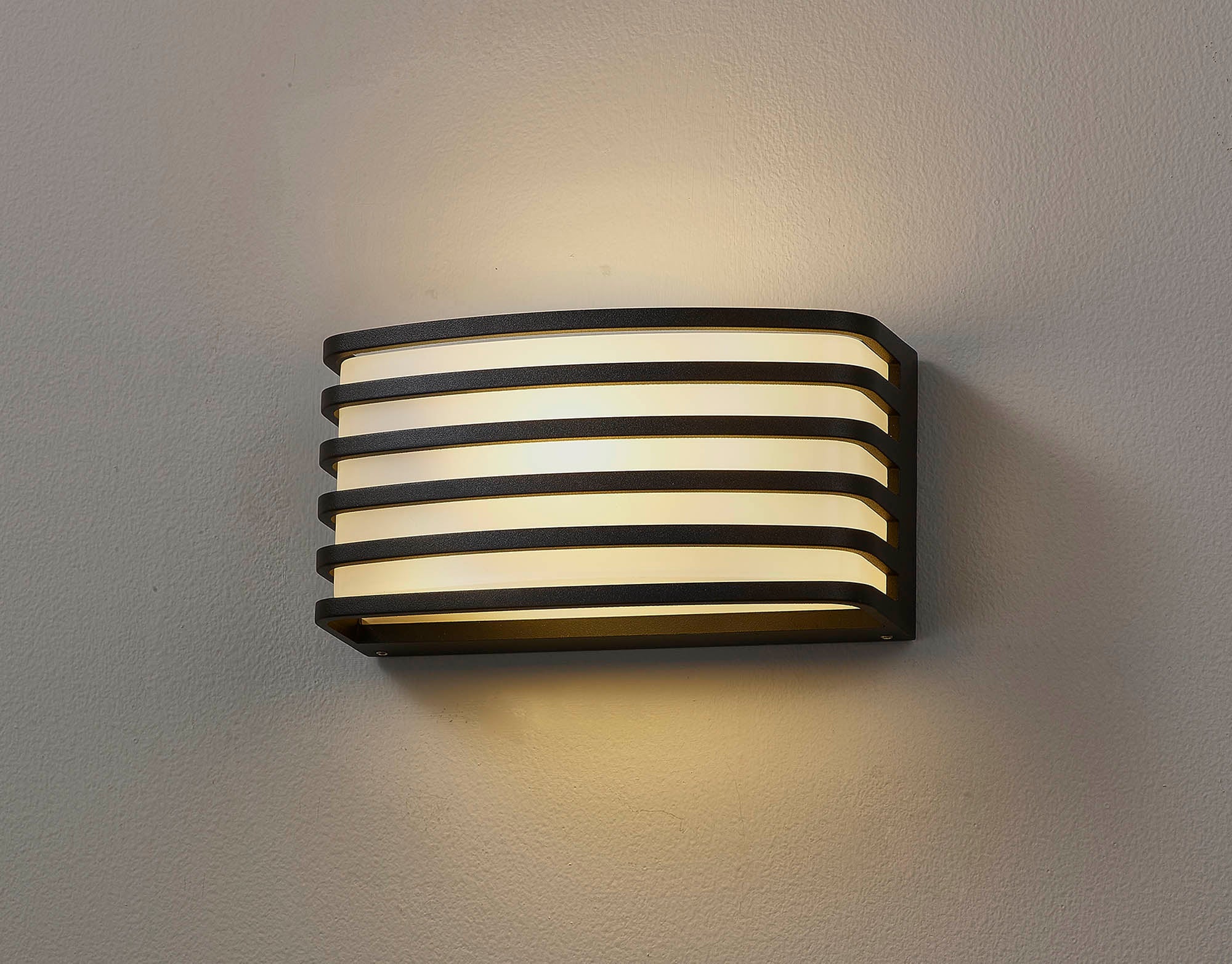Bilbao Outdoor Wall Light, 1 x E27, IP54, Anthracite/Matt Black/Matt Brown & Opal PC Shade, 2yrs Warranty