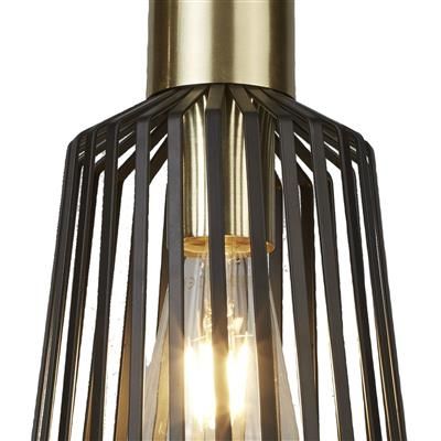 Bird Cage Ceiling Pendant - Black Metal & Satin Brass Small/Medium/Large