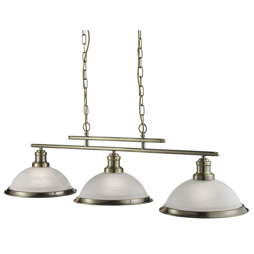 Bistro 2/3Lt Kitchen Light  - Satin Silver/Antique Brass Finish
