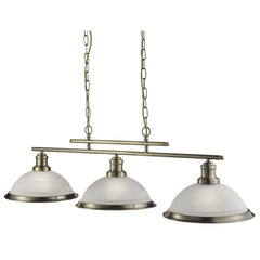 Bistro 2/3Lt Kitchen Light  - Satin Silver/Antique Brass Finish