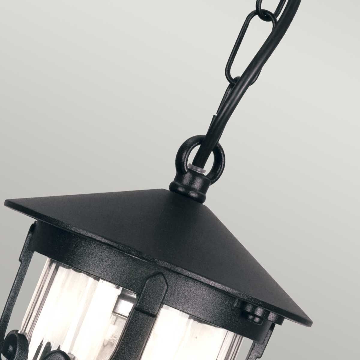 Hereford 1 Light Porch Chain Lantern - Black IP23 E27