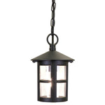Hereford 1 Light Chain Lantern - Black IP43 E27